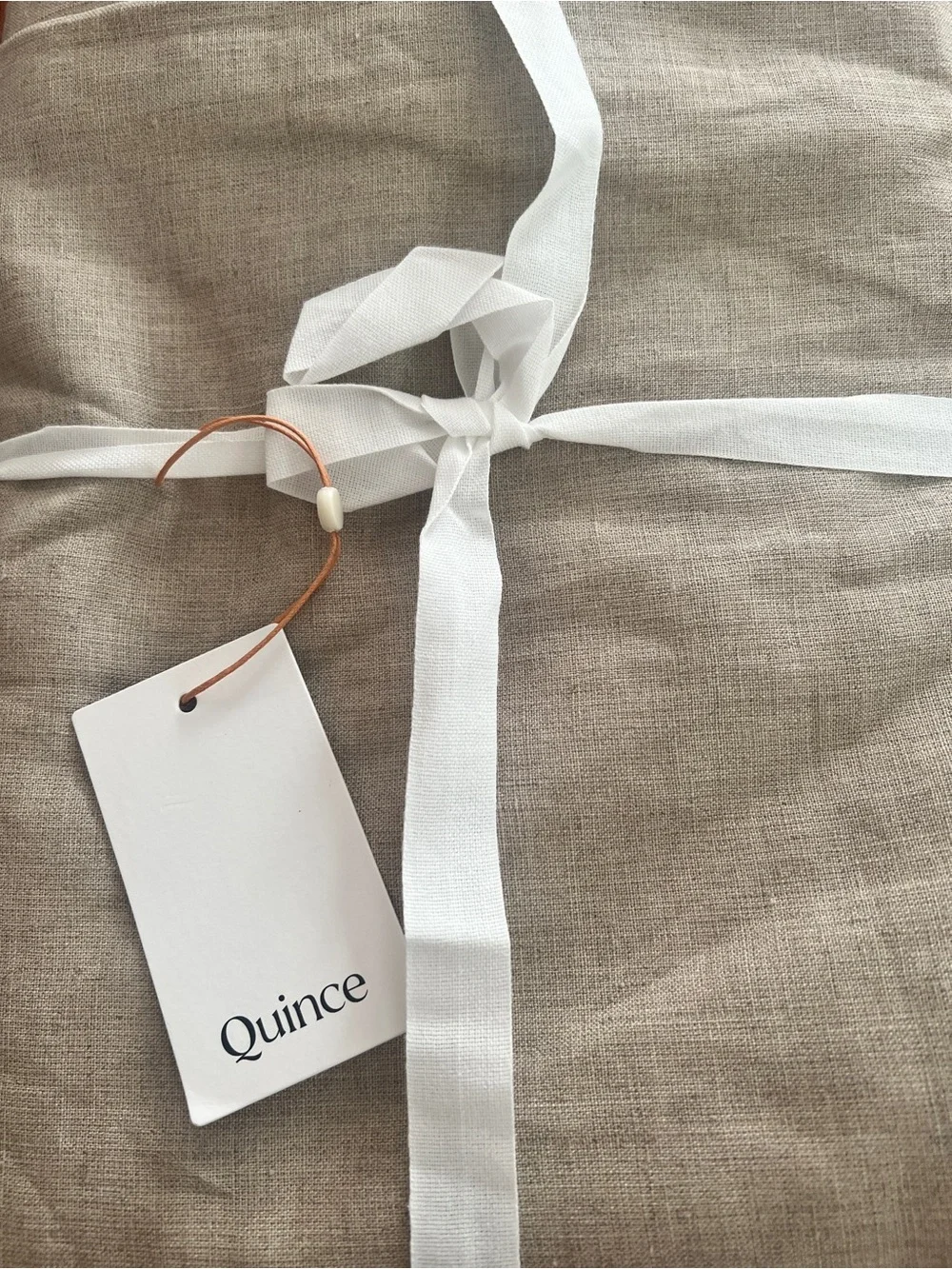 Quince European Linen Curtain Panel in Dark Flax- Light filtering